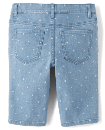 Shorts skimmer de mezclilla con lunares para niñas