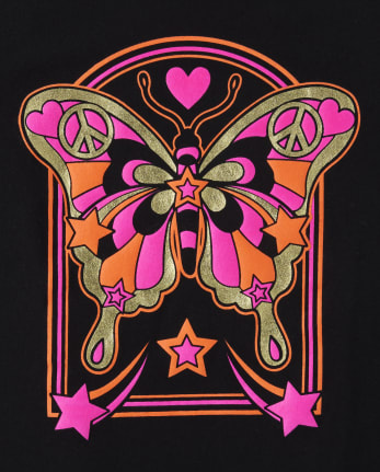 Camiseta con estampado de mariposas para niñas
