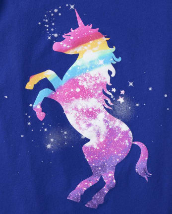 Girls Rainbow Unicorn Graphic Tee