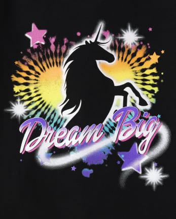 Girls Unicorn Dream Big Graphic Tee