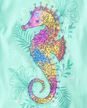 Girls Seahorse Graphic Tee