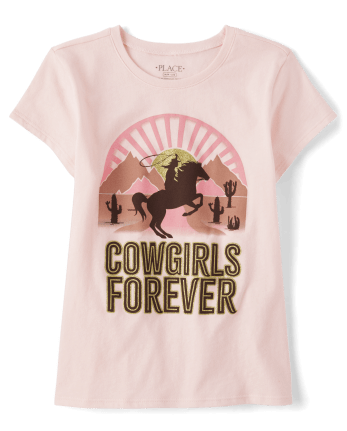 Girls Cowgirls Forever Graphic Tee