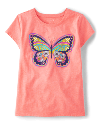 Camiseta con estampado de mariposas para niñas