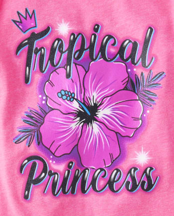 Girls Tropical Princess Graphic Tee