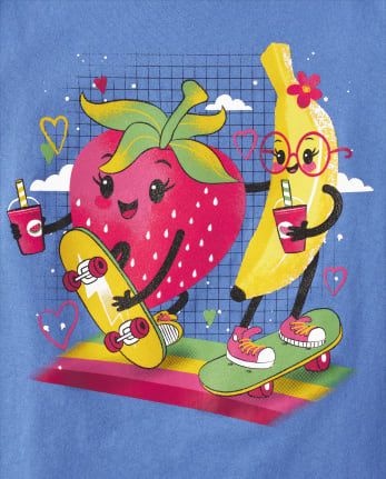 Girls Fruit Skateboard Graphic Tee