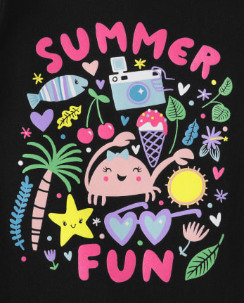 Baby And Toddler Girls Summer Fun Graphic Tee