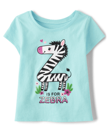 Baby And Toddler Girls Zebra Graphic Tee