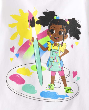 Baby And Toddler Girls Paint Graphic Tee