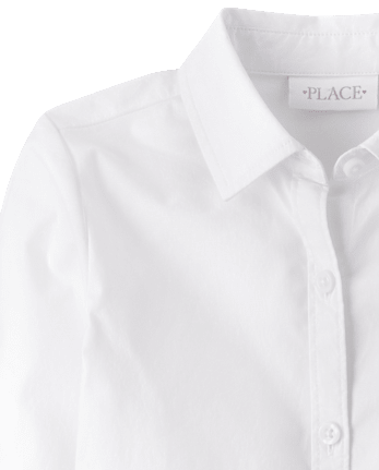 Girls Uniform Poplin Button Up Shirt