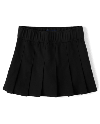 Girls Uniform Quick Dry Pleated Skort - BLACK