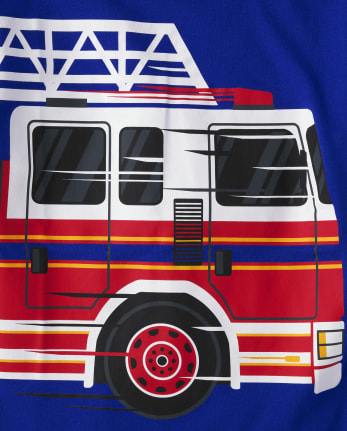 Camisetas estampadas camión de bomberos para niño