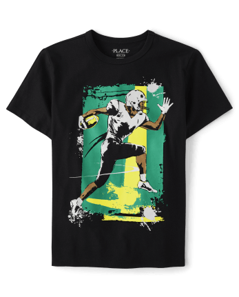 Boys Football Player Graphic Tee