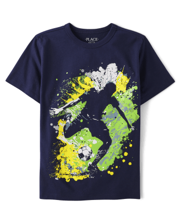 Camisetas estampadas de jugadores de fútbol para niños