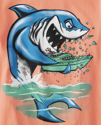 Boys Shark Boat Graphic Tee