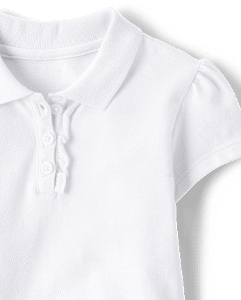 Toddler Girls Uniform Ruffle Soft Stretch Pique Polo 3-Pack - MULTI CLR
