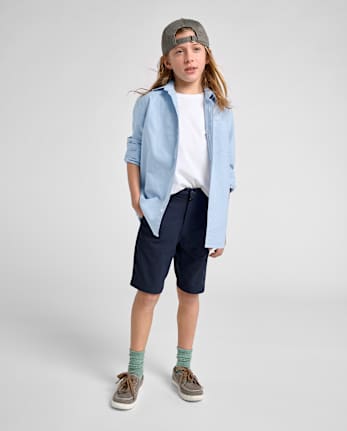 Shorts chinos uniformes de secado rápido para niños