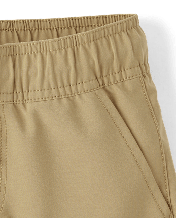Boys Quick Dry Pull On Jogger Shorts - FLAX