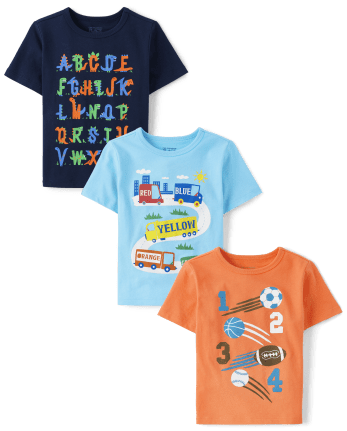 Baby And Toddler Boys Education Graphic Tee 3-Pack