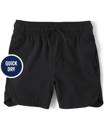 Shorts deportivos sin cordones con forro de secado rápido para niños