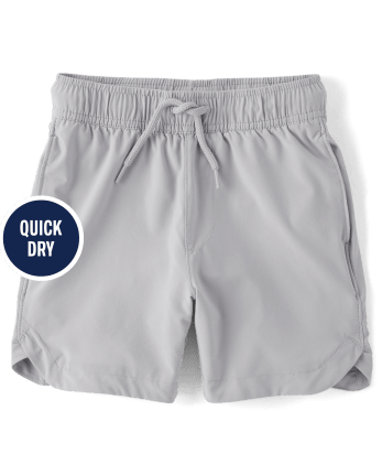 Shorts deportivos sin cordones con forro de secado rápido para niños