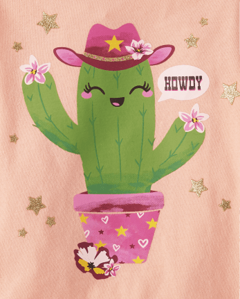 Baby And Toddler Girls Cactus Graphic Tee