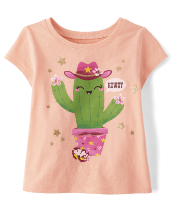 Baby And Toddler Girls Cactus Graphic Tee