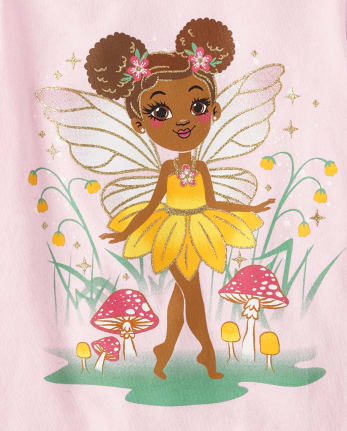 Baby And Toddler Girls Fairy Graphic Tee