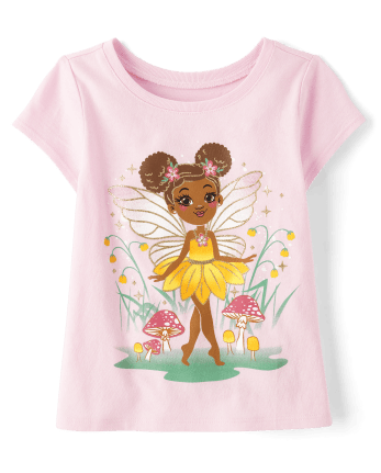 Baby And Toddler Girls Fairy Graphic Tee