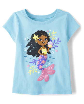 Baby And Toddler Girls Mermaid Graphic Tee