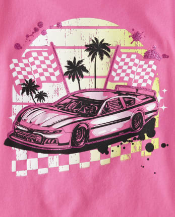 T-shirt graphique Racecar pour filles