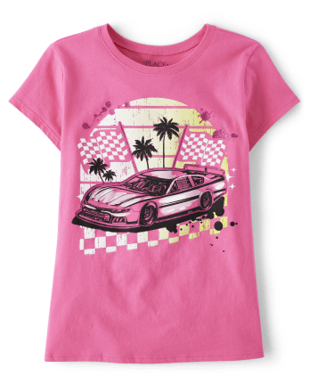 Girls Racecar Graphic Tee