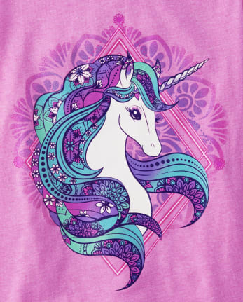 Camiseta con estampado de unicornio para niñas