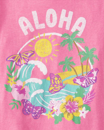 Girls Aloha Graphic Tee