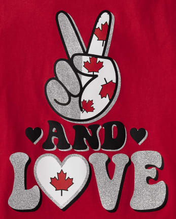 Girls Peace And Love Graphic Tee