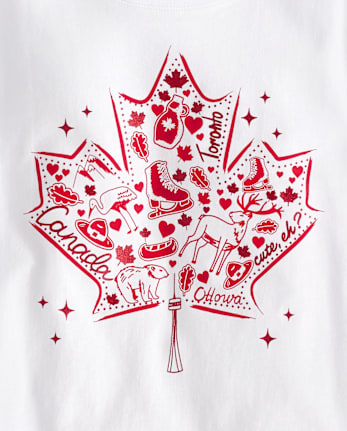 Girls Canada Maple Leaf Graphic Tee