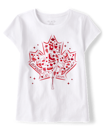 Girls Canada Maple Leaf Graphic Tee