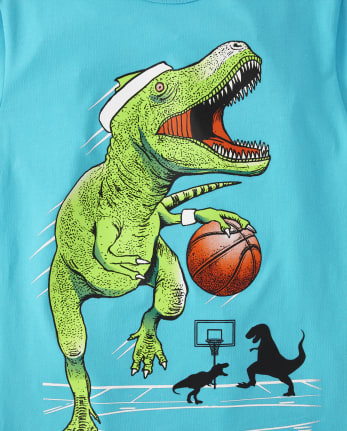 Boys Dino Basketball Graphic Tee