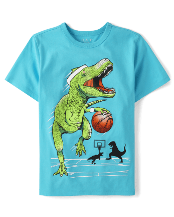 Boys Dino Basketball Graphic Tee