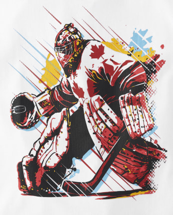 T-shirt imprimé joueur de hockey garçon