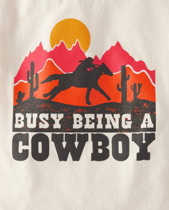 Camiseta con estampado de vaquero para bebés y niños pequeños