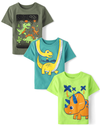 Baby And Toddler Boys Dino Graphic Tee 3-Pack