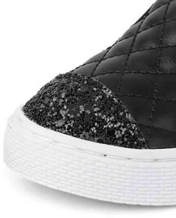 Toddler Girls Glitter Quilted Slip On Sneakers
