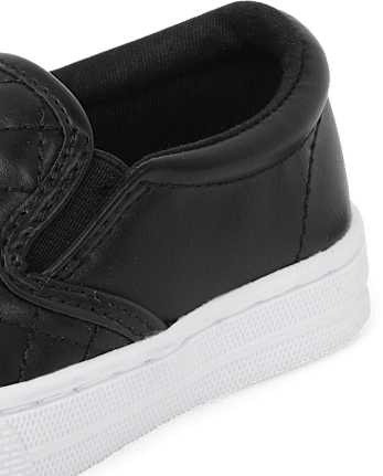 Toddler Girls Glitter Quilted Slip On Sneakers