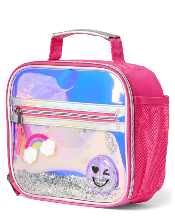 Girls Holographic Shakey Happy Face Lunchbox