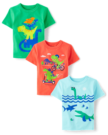 Baby And Toddler Boys Dino Graphic Tee -Pack