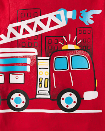 Baby And Toddler Boys Fire Truck Graphic Tee