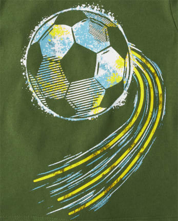 Camiseta con gráfico de balón de fútbol para bebés y niños pequeños