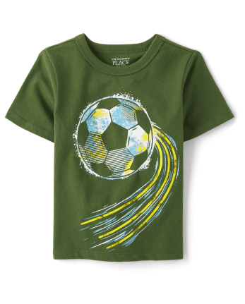 Camiseta con gráfico de balón de fútbol para bebés y niños pequeños