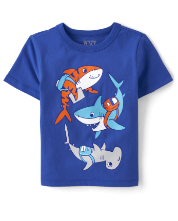 Baby And Niños pequeños Boys Shark Backpack Camisetas estampadas