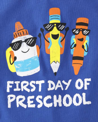 Toddler Boys First Day Preschool Graphic Tee